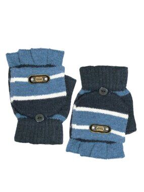 NEW Dahlia Men's Striped Pop-Top Convertible Knitted Acrylic Mitten Gloves, OS